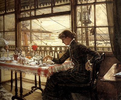 Room Overlooking the Harbour James Tissot